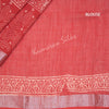 Semi Linen Printed Red Saree - Kumaran Silks