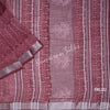 Semi Linen Printed Maroon Saree 03 - Kumaran Silks