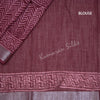 Semi Linen Printed Maroon Saree 03 - Kumaran Silks