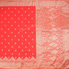 Semi Banaras Red Embroidered Saree - Kumaran Silks