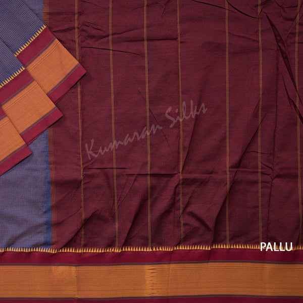 Dharwad Cotton Violet Saree 03 - Kumaran Silks