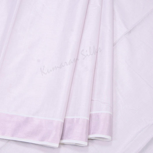 Kerala Cotton Light Pink Plain Tissue Saree With Pink Border