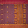 Kanchi Cotton Dark Pink Checked Saree With Contrast Border - Kumaran Silks