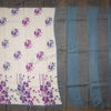 Tussar Cream Printed Saree With Floral Designs Over The Body - Kumaran Silks