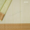 Semi Linen Pista Green Embroidered Saree With Floral Design On The Body - Kumaran Silks