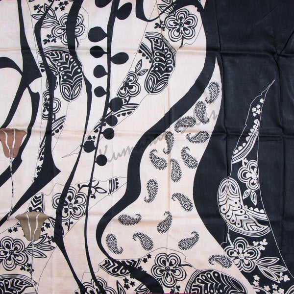 Pure Silk Printed Cream Saree 04 - Kumaran Silks