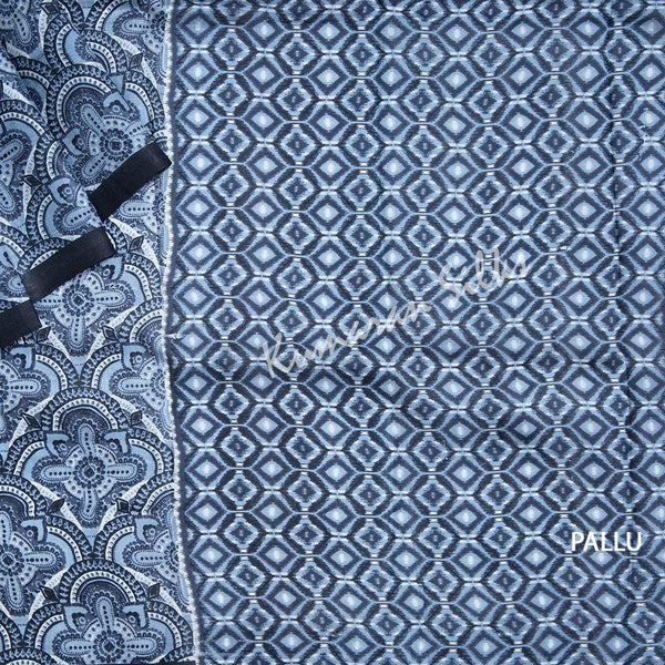Pure Silk Printed Pastel Blue Saree - Kumaran Silks
