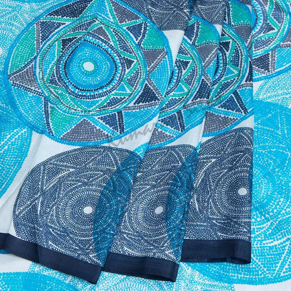 Pure Silk Printed Multi Colour Saree 03 - Kumaran Silks