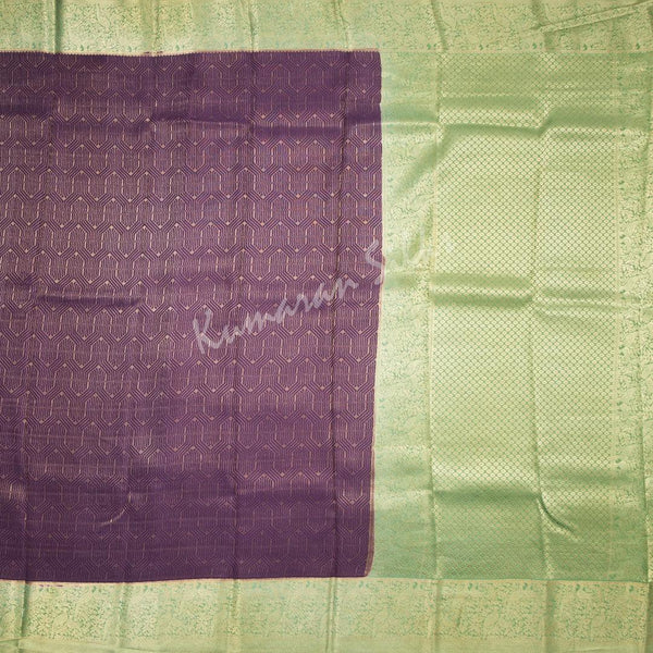 Plum Purple Pure Mysore Crepe Silk Saree - Kumaran Silks