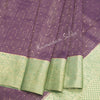 Plum Purple Pure Mysore Crepe Silk Saree - Kumaran Silks