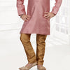 Raw Silk Onion Pink Kurta Set - Kumaran Silks