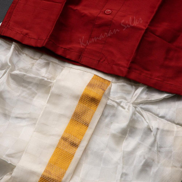 Shirt and Designer Panchakacham Dhoti Set 01 - Kumaran Silks