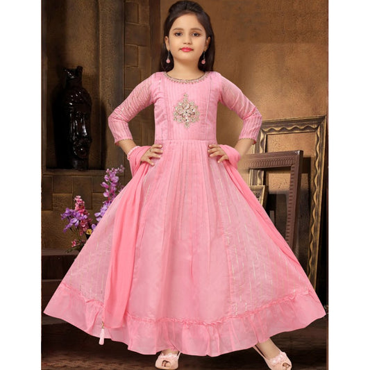 Silk Cotton Light Pink Salwar Suit