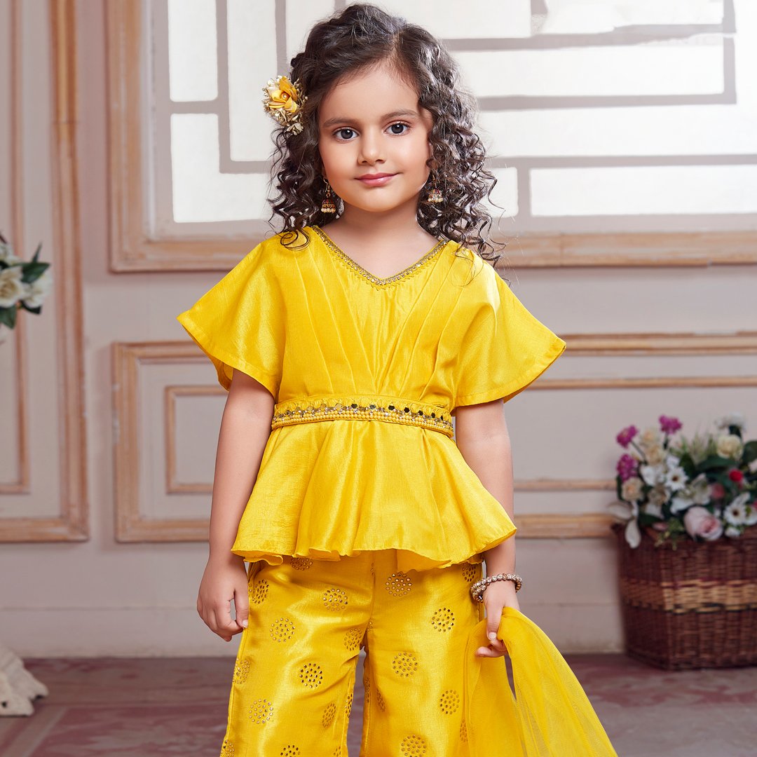 Silk Cotton Yellow Salwar Suit 03
