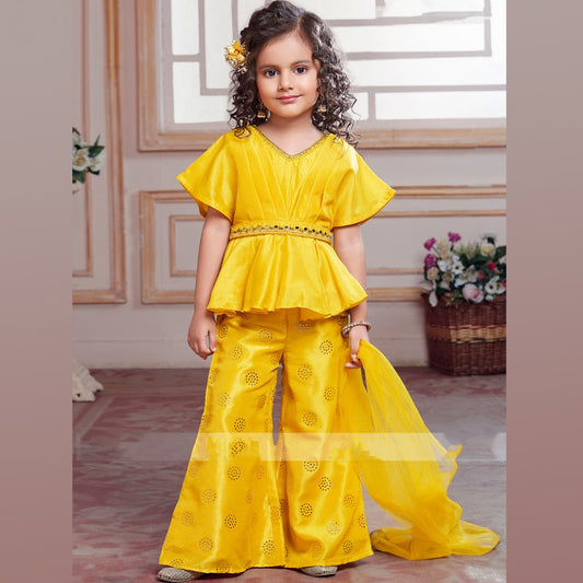 Silk Cotton Yellow Salwar Suit 03