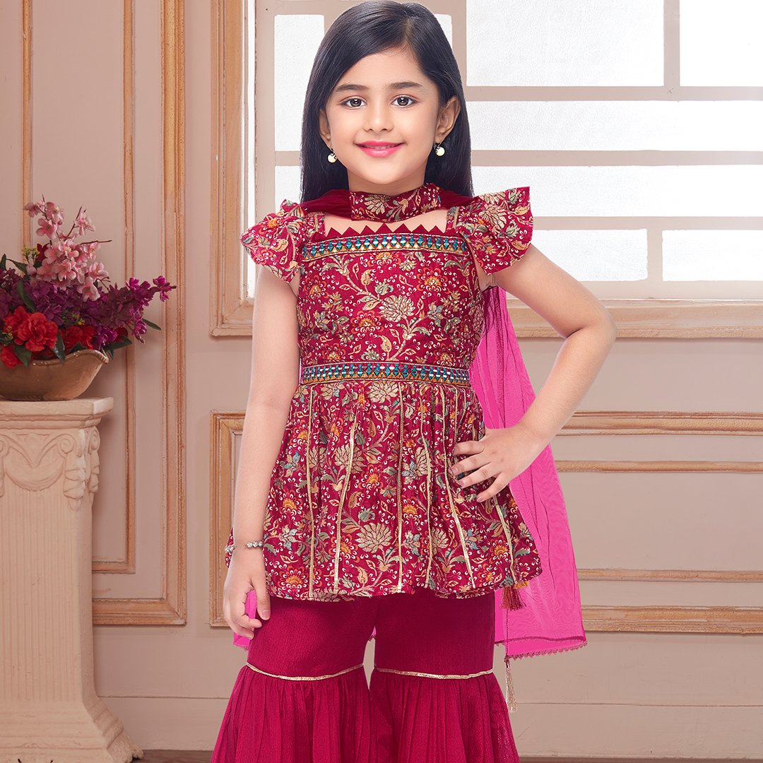 Silk Cotton Rani Pink Salwar Suit