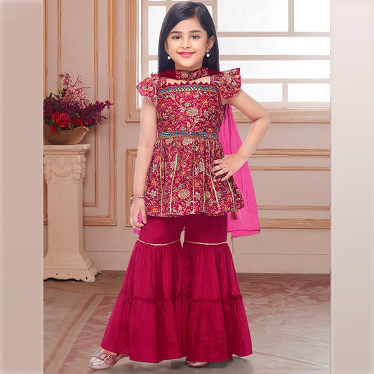 Silk Cotton Rani Pink Salwar Suit