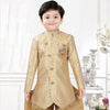 Raw Silk Golden Brown Sherwani Set - Kumaran Silks