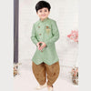 Raw Silk Pista Green Sherwani Set - Kumaran Silks
