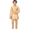 Raw Silk Gold Sherwani Set - Kumaran Silks