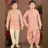 Raw Silk Peach Sherwani Set - Kumaran Silks