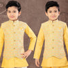 Raw Silk Yellow Sherwani Set - Kumaran Silks
