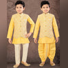 Raw Silk Yellow Sherwani Set - Kumaran Silks