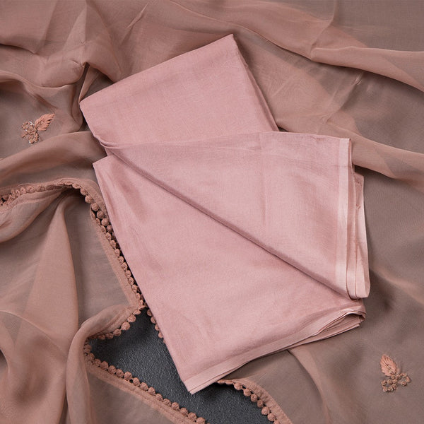 Mul Cotton Light Peach Unstitched Salwar Material With Dupatta