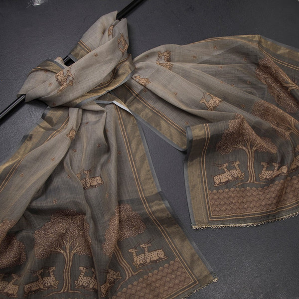 Mul Cotton Sage Green Unstitched Salwar Material With Dupatta