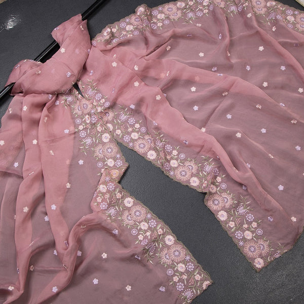 Mul Cotton Onion Pink Unstitched Salwar Material With Dupatta 02