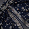 Mul Cotton Dark Blue Unstitched Salwar Material With Dupatta