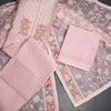 Mul Chanderi Onion Pink Unstitched Salwar Material With Dupatta 04