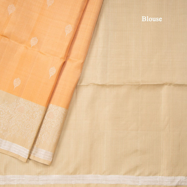 Yellow Kanchipuram Soft Silk Saree With Biscuit Shaded Brocade Border