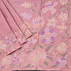 Semi Raw Silk Onion Pink Zari Checked Saree And Embroidered Border - Kumaran Silks