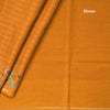 Semi Raw Silk Mango Yellow Zari Checked Saree And Embroidered Border