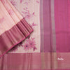 Semi Tussar Light Peach Floral Printed Saree