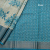 Semi Tussar Very Light Blue Floral Printed Saree