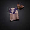 Semi Tussar Dark Purple Floral Printed Saree
