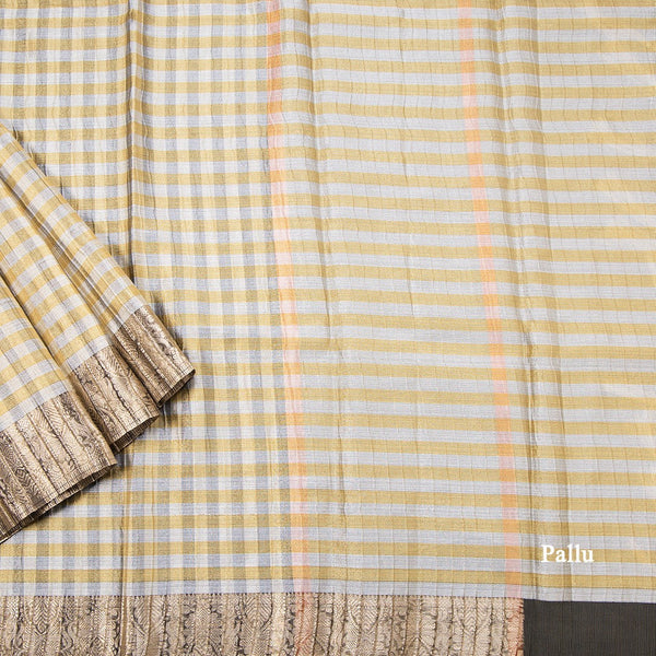 Tissue Multi Colour Checked Saree