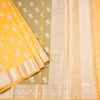 Organza Mango Yellow Floral Zari Worked Saree
