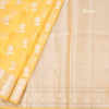 Organza Mango Yellow Floral Zari Worked Saree