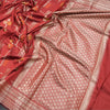 Semi Kataan Maroon Zari Worked Saree