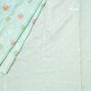 Semi Kataan Turquoise Zari Worked Saree