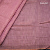Linen Onion Pink Thread Work Saree