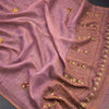 Linen Onion Pink Thread Work Saree