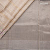 Tissue Banarasi Cream Stripes Saree With Thread Work Border