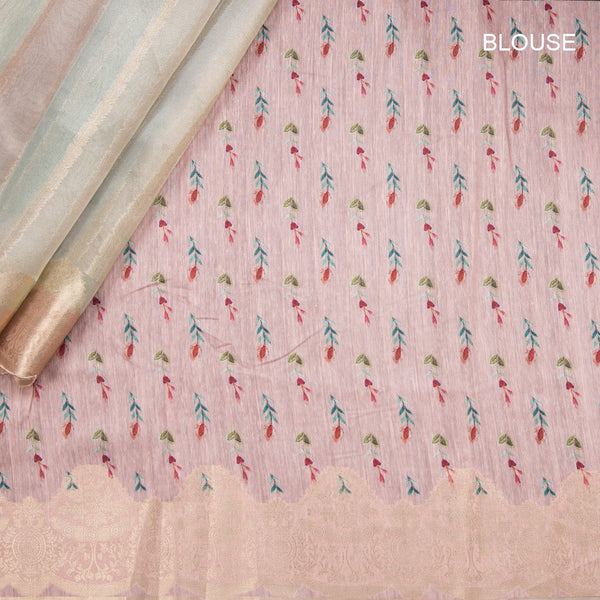 Linen Multi Colour Stripes Saree With Zari Border 02