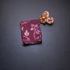 Semi Raw Silk Wine Colour Floral Printed Saree