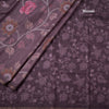 Semi Raw Silk Dark Purple Floral Printed Saree