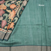 Tussar Dark Green Floral Printed Saree